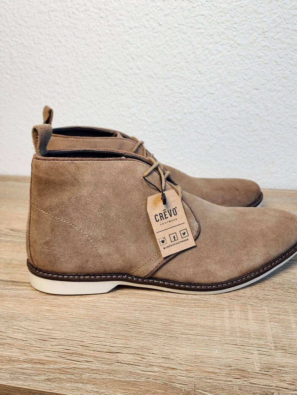 NWT CREVO Josiah Chukka Boot Tan Suede Leather Lace Up Shoe Men's 12